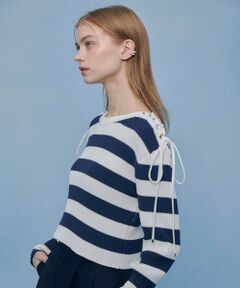 allureville / アルアバイル ニット・セーター | 【LOULOU WILLOUGHBY】レースアップショルダープルオーバー