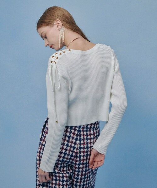 allureville / アルアバイル ニット・セーター | 【LOULOU WILLOUGHBY】レースアップショルダープルオーバー | 詳細3
