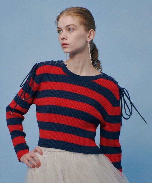 allureville / アルアバイル ニット・セーター | 【LOULOU WILLOUGHBY】レースアップショルダープルオーバー | 詳細11