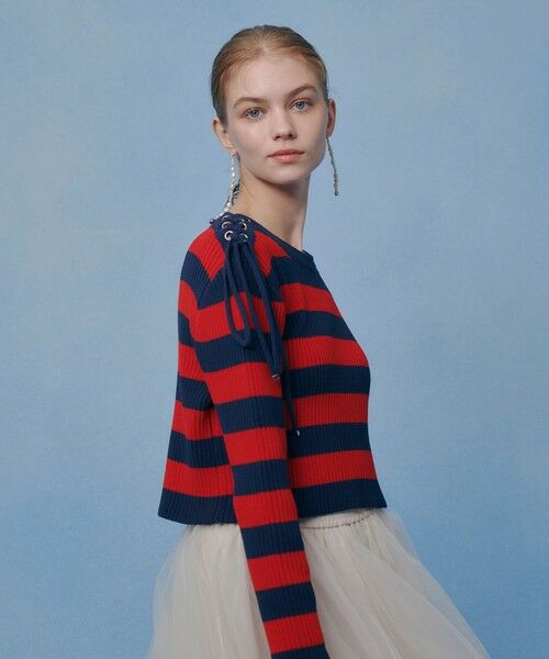 allureville / アルアバイル ニット・セーター | 【LOULOU WILLOUGHBY】レースアップショルダープルオーバー | 詳細12