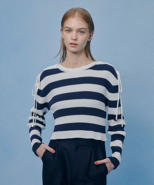 allureville / アルアバイル ニット・セーター | 【LOULOU WILLOUGHBY】レースアップショルダープルオーバー | 詳細16