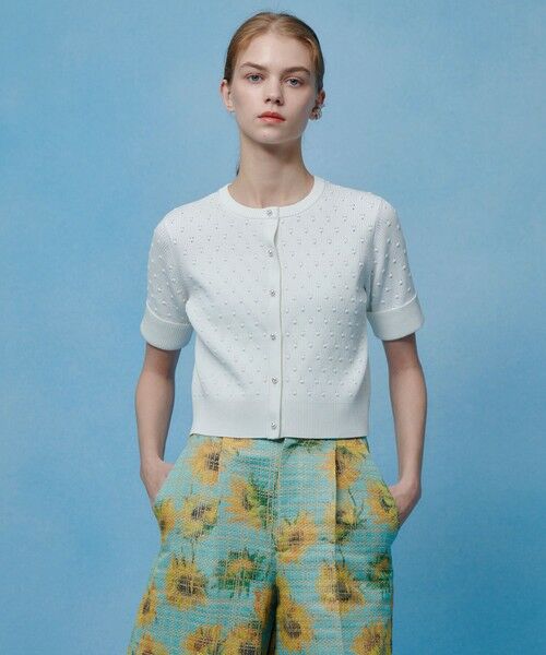 allureville / アルアバイル カーディガン・ボレロ | 【LOULOU WILLOUGHBY】アイレット半袖カーディガン | 詳細1