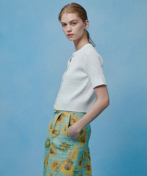 allureville / アルアバイル カーディガン・ボレロ | 【LOULOU WILLOUGHBY】アイレット半袖カーディガン | 詳細3