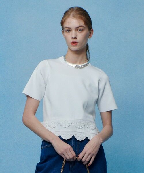 allureville / アルアバイル ニット・セーター | 【LOULOU WILLOUGHBY】パンチングスカラプルオーバー（オフホワイト (02)）