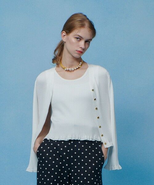 allureville / アルアバイル カーディガン・ボレロ | 【LOULOU WILLOUGHBY】ワイドリブヘムフリルカーディガン | 詳細1