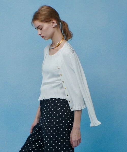 allureville / アルアバイル カーディガン・ボレロ | 【LOULOU WILLOUGHBY】ワイドリブヘムフリルカーディガン | 詳細2