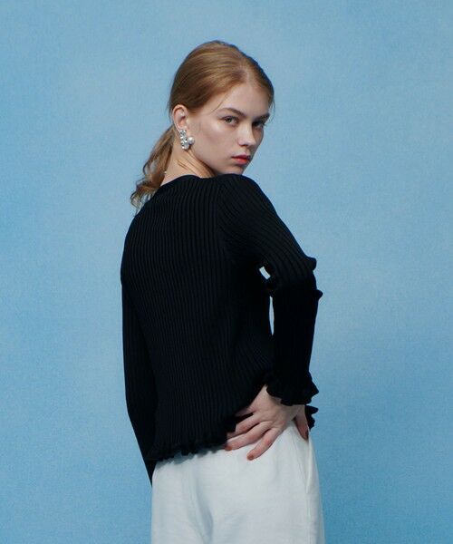 allureville / アルアバイル カーディガン・ボレロ | 【LOULOU WILLOUGHBY】ワイドリブヘムフリルカーディガン | 詳細7
