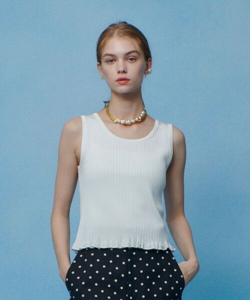 allureville / アルアバイル タンクトップ | 【LOULOU WILLOUGHBY】ワイドリブヘムフリルタンク | 詳細1