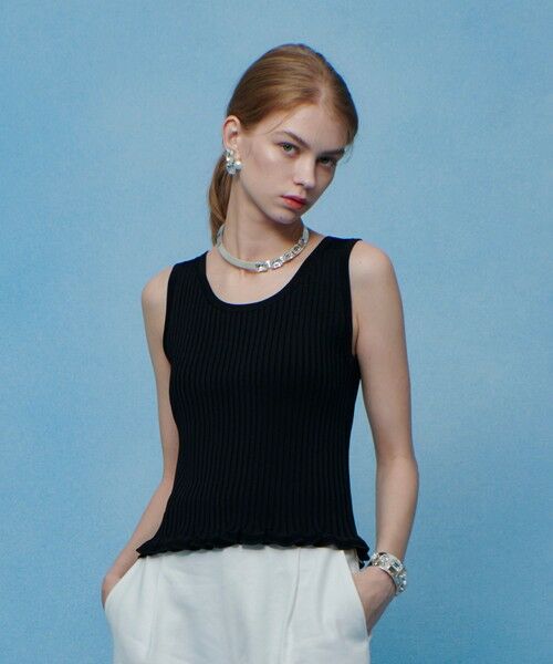 allureville / アルアバイル タンクトップ | 【LOULOU WILLOUGHBY】ワイドリブヘムフリルタンク | 詳細6