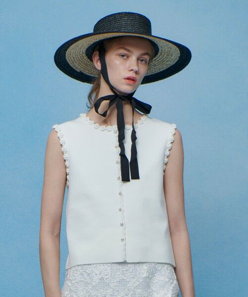 allureville / アルアバイル ニット・セーター | 【LOULOU WILLOUGHBY】クロッシェフラワートリミングプルオーバー | 詳細1