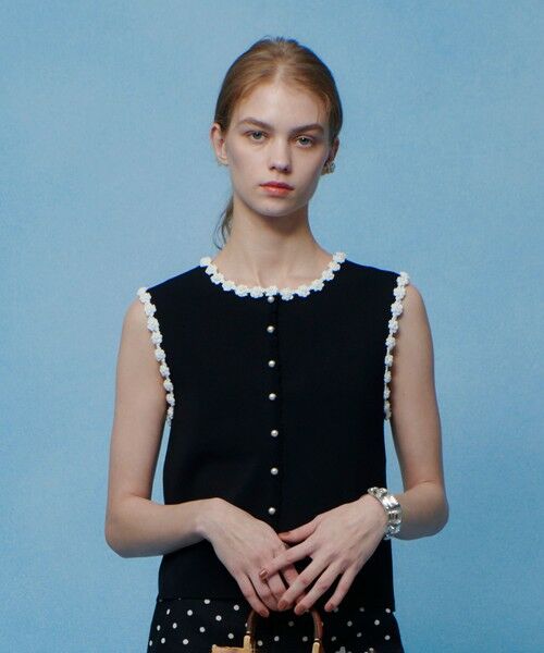 allureville / アルアバイル ニット・セーター | 【LOULOU WILLOUGHBY】クロッシェフラワートリミングプルオーバー | 詳細6