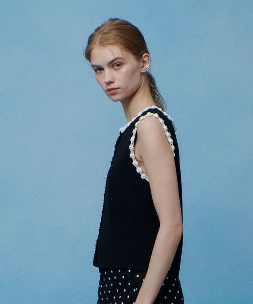 allureville / アルアバイル ニット・セーター | 【LOULOU WILLOUGHBY】クロッシェフラワートリミングプルオーバー | 詳細7