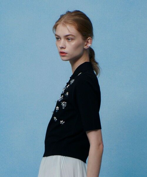 allureville / アルアバイル ニット・セーター | 【LOULOU WILLOUGHBY】フラワービジューポロ | 詳細6