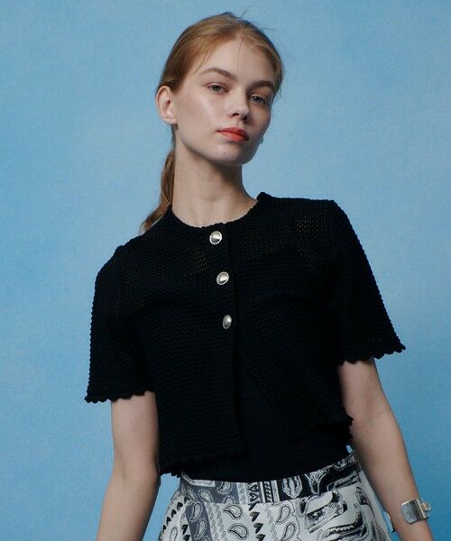 allureville / アルアバイル カーディガン・ボレロ | 【LOULOU WILLOUGHBY】メッシュクロッシェボレロカーディガン | 詳細2