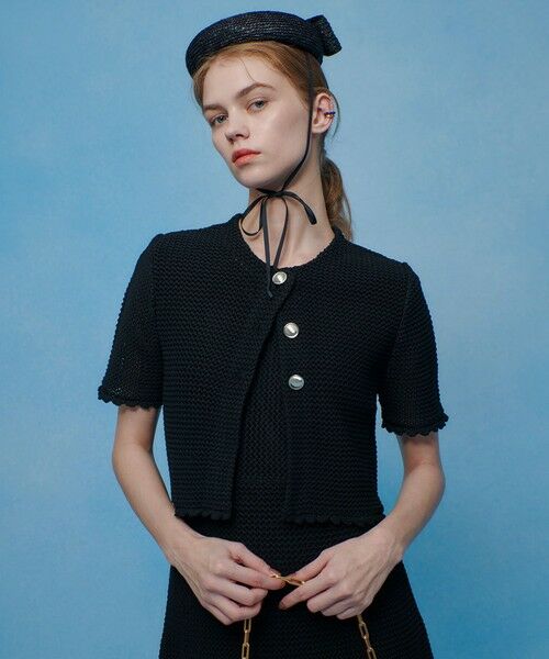 allureville / アルアバイル カーディガン・ボレロ | 【LOULOU WILLOUGHBY】メッシュクロッシェボレロカーディガン | 詳細4