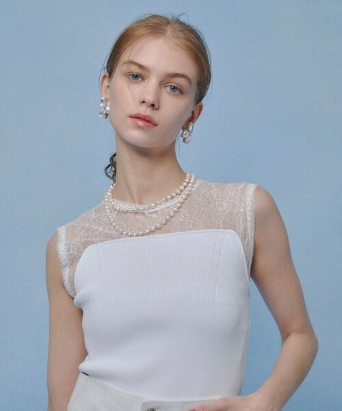 allureville / アルアバイル ニット・セーター | 【LOULOU WILLOUGHBY】レーシィビスチェプルオーバー（オフホワイト (02)）