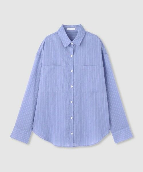 allureville / アルアバイル シャツ・ブラウス | ストライプシアーシャツ（ブルー系 (68)）