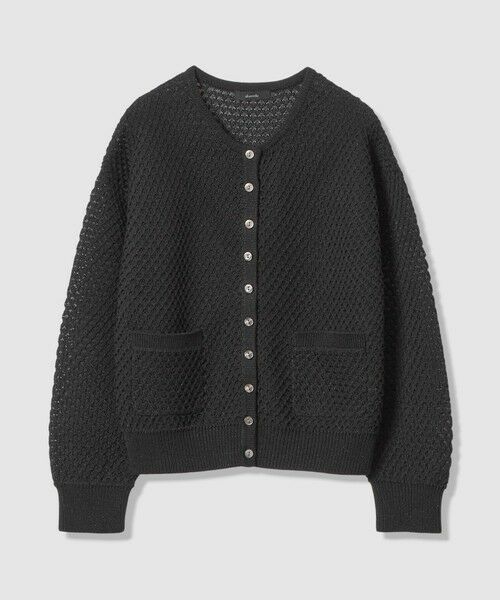 allureville / アルアバイル カーディガン・ボレロ | 透かし編みカーディガン（ブラック (95)）