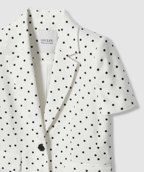allureville / アルアバイル テーラードジャケット | 【LOULOU WILLOUGHBY】リネン混ドットハーフスリーブジャケット | 詳細13