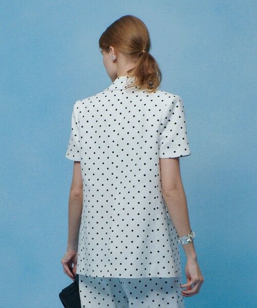 allureville / アルアバイル テーラードジャケット | 【LOULOU WILLOUGHBY】リネン混ドットハーフスリーブジャケット | 詳細8