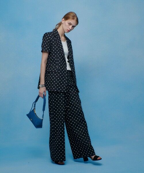 allureville / アルアバイル テーラードジャケット | 【LOULOU WILLOUGHBY】リネン混ドットハーフスリーブジャケット | 詳細23