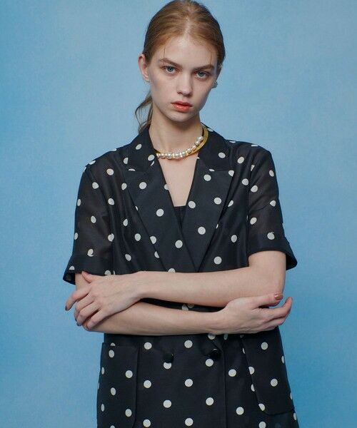 allureville / アルアバイル テーラードジャケット | 【LOULOU WILLOUGHBY】オーガンドットハーフスリーブジャケット | 詳細14