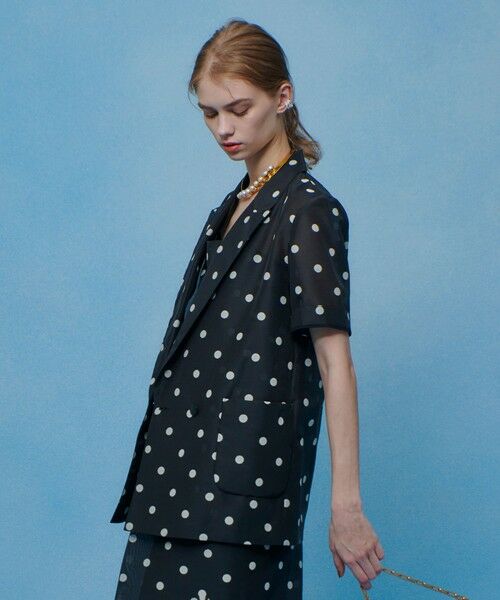 allureville / アルアバイル テーラードジャケット | 【LOULOU WILLOUGHBY】オーガンドットハーフスリーブジャケット | 詳細15