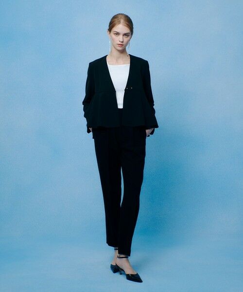 allureville / アルアバイル ノーカラージャケット | 【LOULOU WILLOUGHBY】ダブルクロスフレアペプラムジャケット | 詳細14