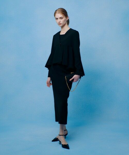allureville / アルアバイル ノーカラージャケット | 【LOULOU WILLOUGHBY】ダブルクロスフレアペプラムジャケット | 詳細19