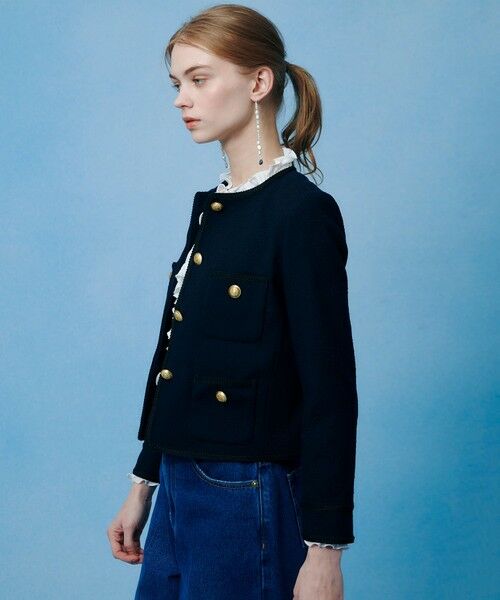 allureville / アルアバイル ノーカラージャケット | 【LOULOU WILLOUGHBY】ツイードツイルクルージャケット | 詳細14