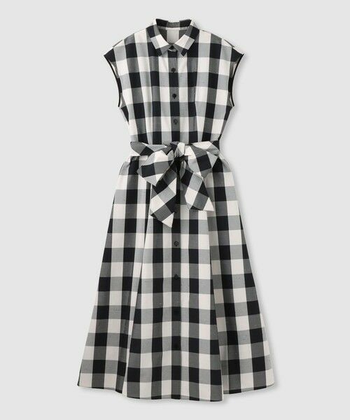 allureville / アルアバイル ミニ丈・ひざ丈ワンピース | 【LOULOU WILLOUGHBY】スラブギンガムシャツワンピース(ブラック (96))