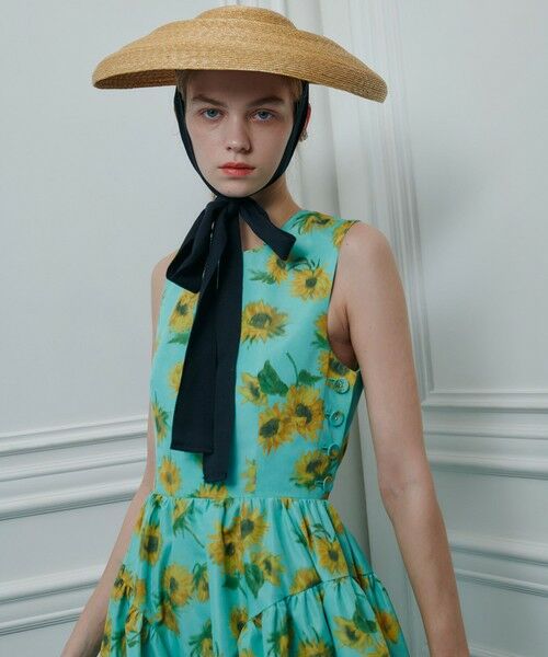 allureville / アルアバイル ロング・マキシ丈ワンピース | 【LOULOU WILLOUGHBY】サンフラワープリントバッククロスワンピース | 詳細7