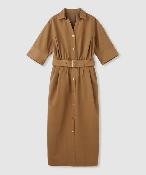 allureville / アルアバイル ミニ丈・ひざ丈ワンピース | 【LOULOU WILLOUGHBY】ナイロンコットンクロスシャツワンピース（キャメル (84)）