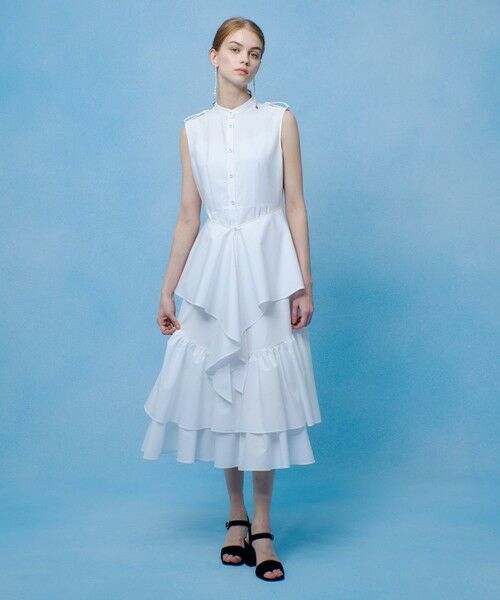 allureville / アルアバイル ミニ丈・ひざ丈ワンピース | 【LOULOU WILLOUGHBY】レイヤードレープワンピース | 詳細5
