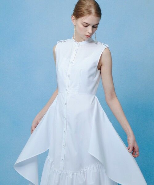 allureville / アルアバイル ミニ丈・ひざ丈ワンピース | 【LOULOU WILLOUGHBY】レイヤードレープワンピース（オフホワイト (02)）