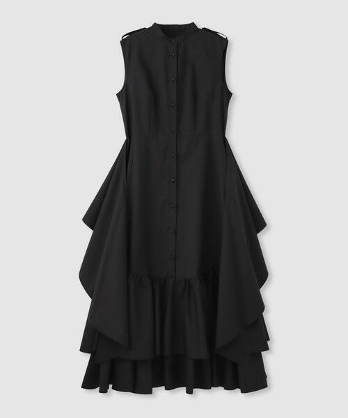 allureville / アルアバイル ミニ丈・ひざ丈ワンピース | 【LOULOU WILLOUGHBY】レイヤードレープワンピース（ブラック (95)）