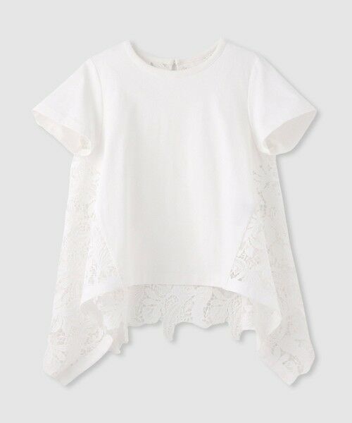 allureville / アルアバイル カットソー | 【LOULOU WILLOUGHBY】レースドッキングロングＴシャツ（ホワイト (05)）