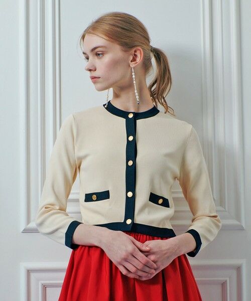 allureville / アルアバイル カーディガン・ボレロ | ◇【LOULOU WILLOUGHBY】バイカラーコンパクトカーディガン | 詳細11