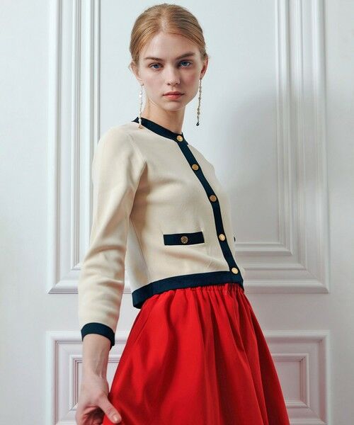 allureville / アルアバイル カーディガン・ボレロ | ◇【LOULOU WILLOUGHBY】バイカラーコンパクトカーディガン | 詳細12