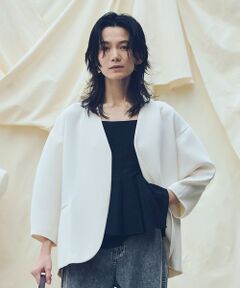 allureville / アルアバイル ノーカラージャケット | 【ATELIER Line】ダブルクロスカラーレスジャケット