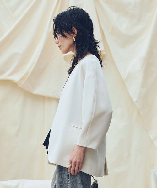 allureville / アルアバイル ノーカラージャケット | 【ATELIER Line】ダブルクロスカラーレスジャケット | 詳細1