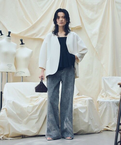 allureville / アルアバイル ノーカラージャケット | 【ATELIER Line】ダブルクロスカラーレスジャケット | 詳細3