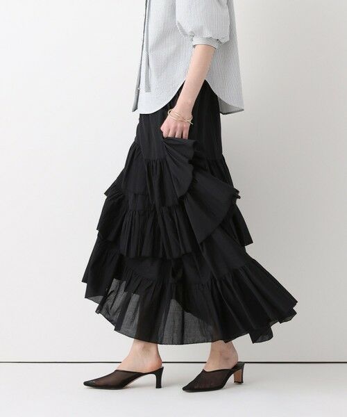 allureville / アルアバイル ミニ・ひざ丈スカート | イレギュラーティアードスカート | 詳細13