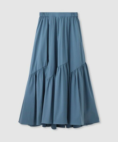 allureville / アルアバイル ロング・マキシ丈スカート | ◇バイヤス切替ギャザースカート（ブルー系 (68)）