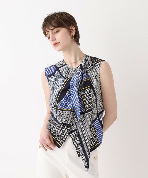 allureville / アルアバイル シャツ・ブラウス | ジオメトリックプリントパッチブラウス | 詳細1