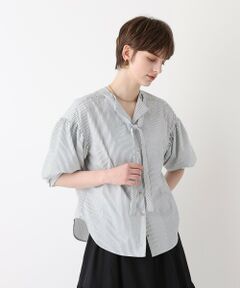 allureville / アルアバイル シャツ・ブラウス | サッカーストライプパフスリーブブラウス