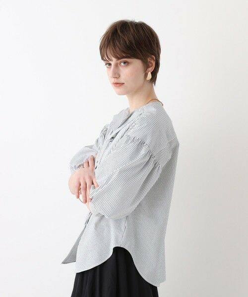 allureville / アルアバイル シャツ・ブラウス | サッカーストライプパフスリーブブラウス | 詳細3