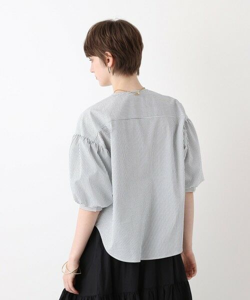 allureville / アルアバイル シャツ・ブラウス | サッカーストライプパフスリーブブラウス | 詳細4