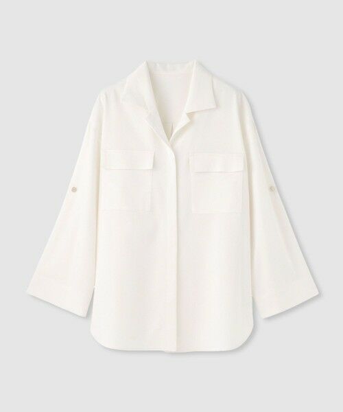 allureville / アルアバイル シャツ・ブラウス | フィブリルターンバックシャツ（ホワイト (01)）