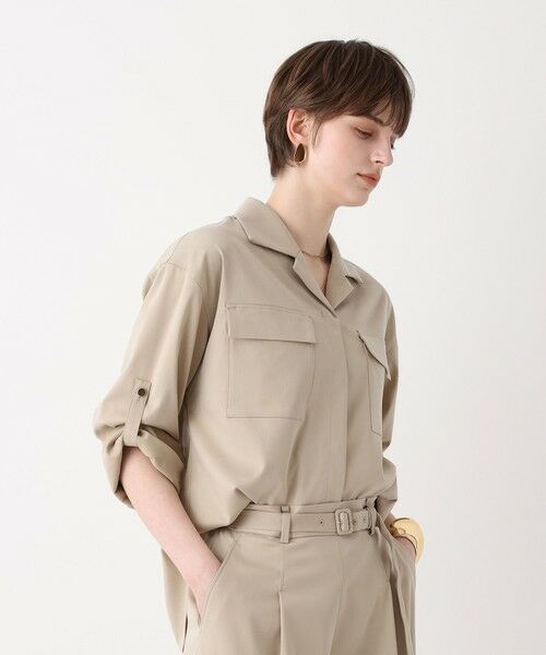 allureville / アルアバイル シャツ・ブラウス | フィブリルターンバックシャツ（ベージュ (11)）